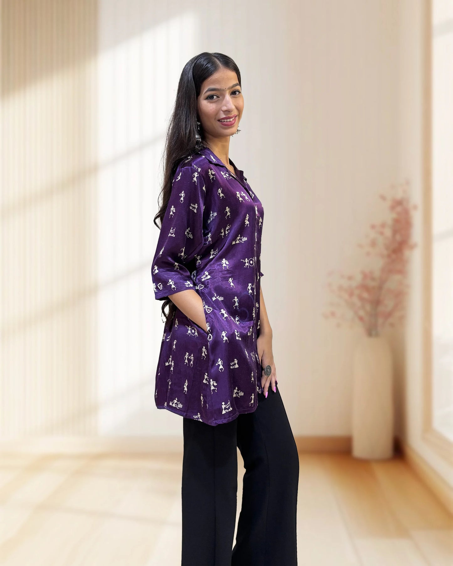 Suhana Mashru Silk Short Kurti