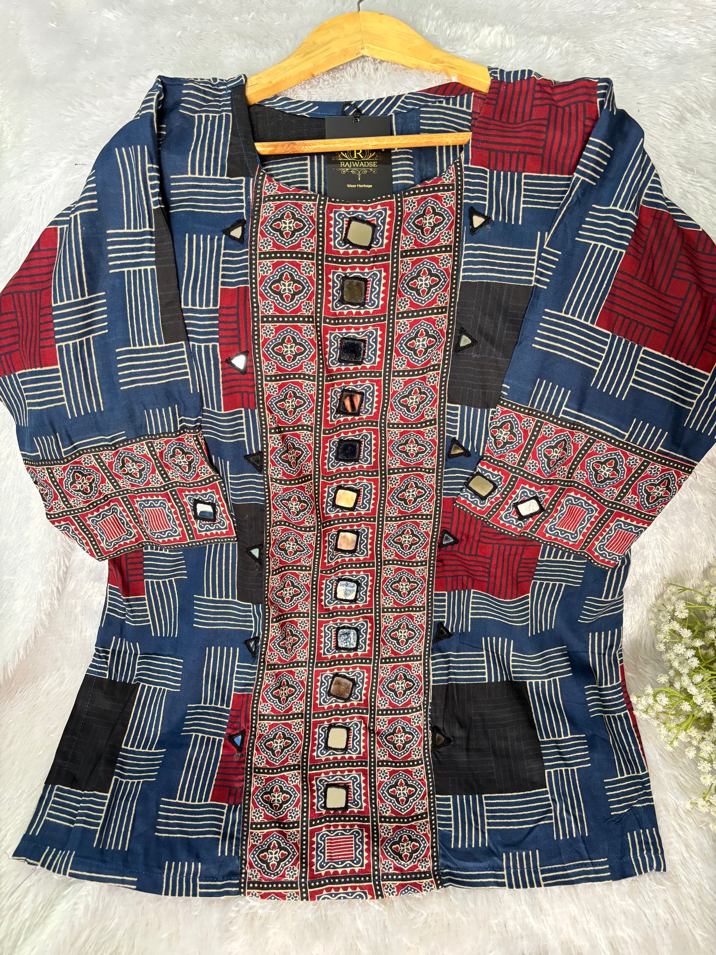 Rashmika Ajrakh Short Kurti