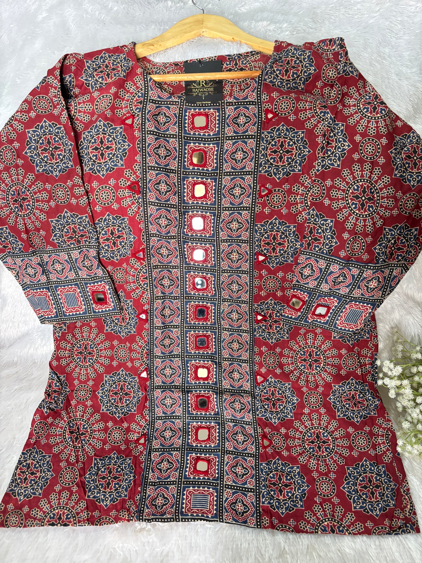 Rashmika Ajrakh Short Kurti