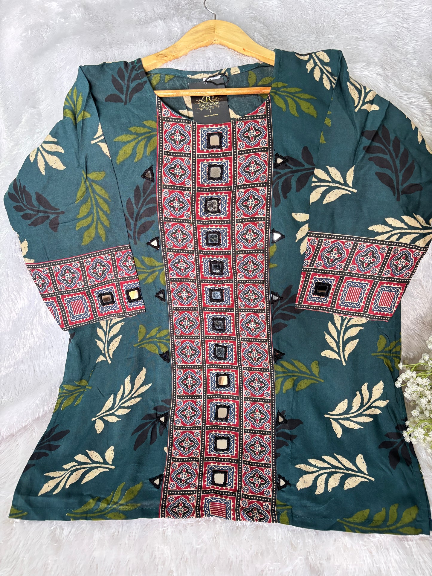 Rashmika Ajrakh Short Kurti