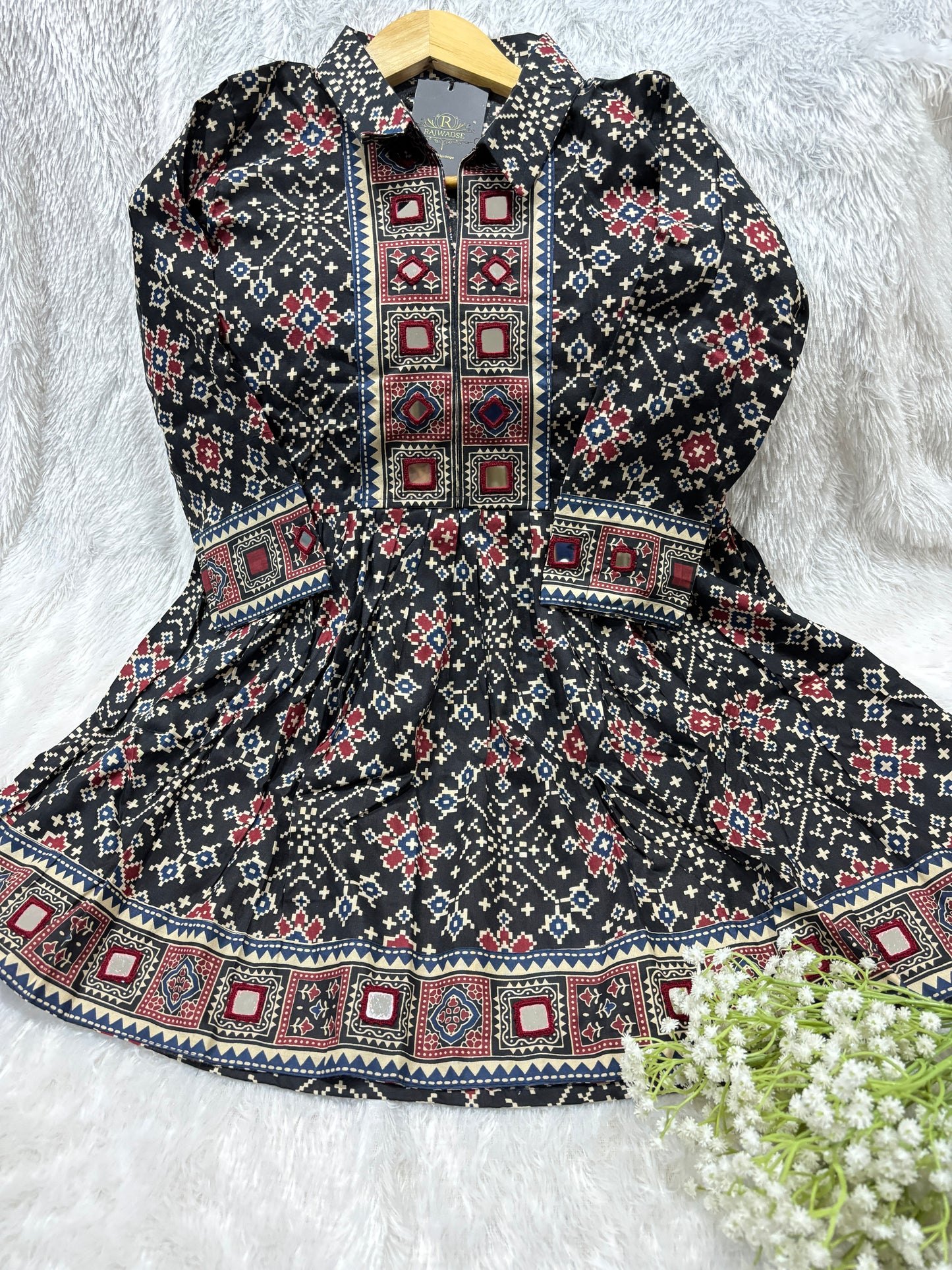 Deepika Ajrakh  Short Kurti