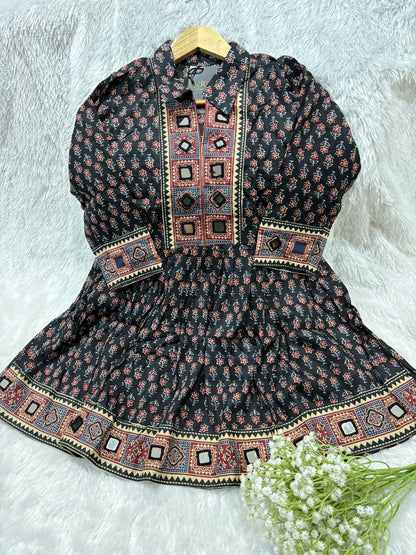 Deepika Ajrakh  Short Kurti