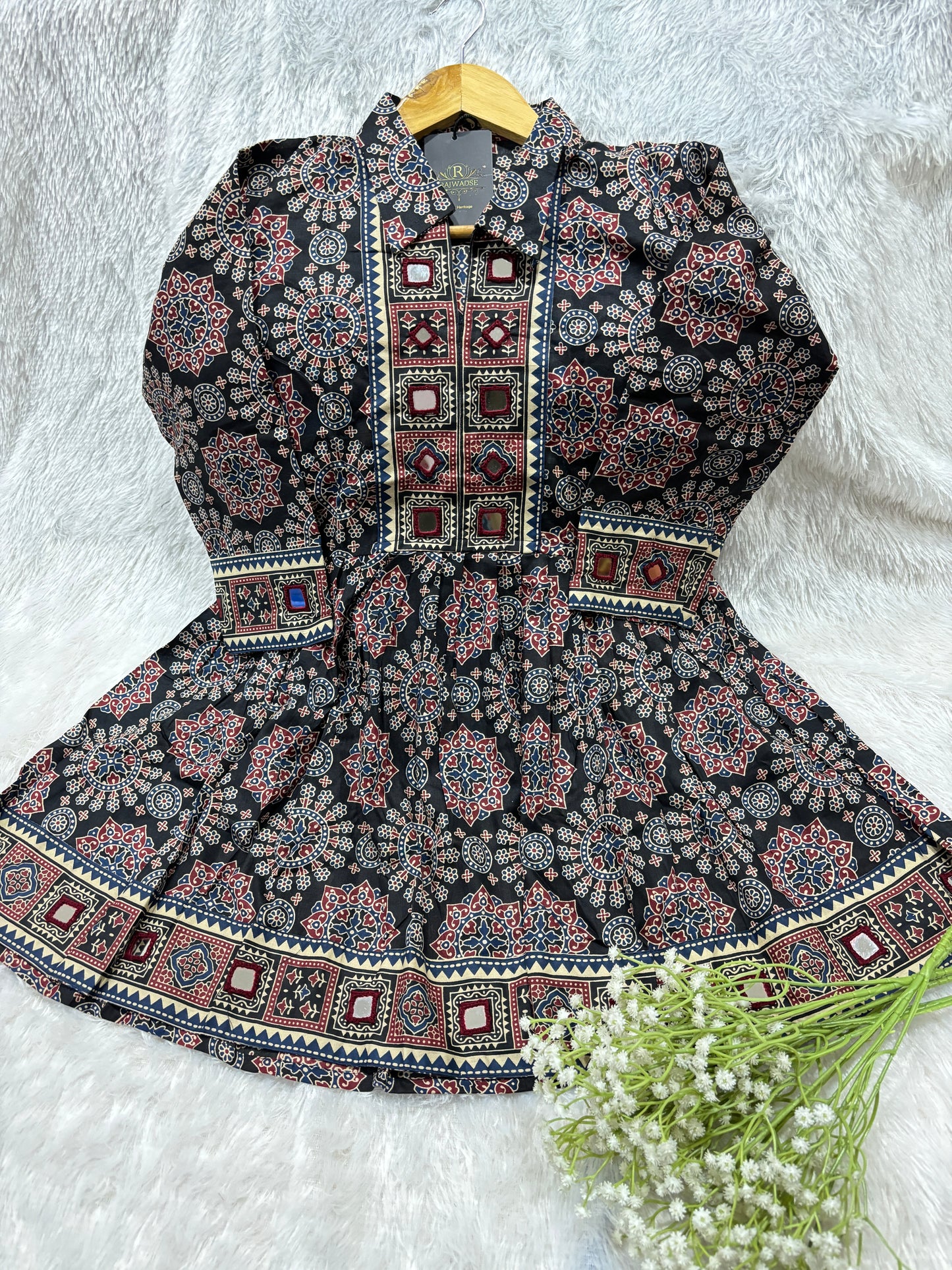 Deepika Ajrakh  Short Kurti