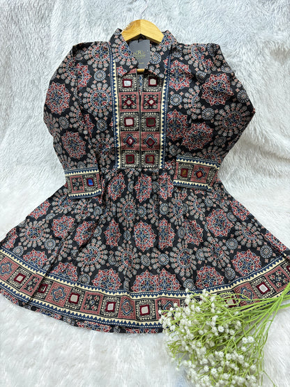 Deepika Ajrakh  Short Kurti