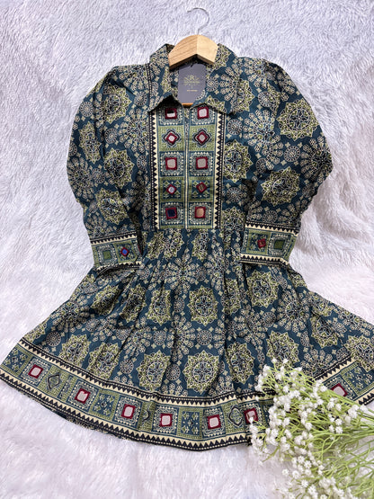 Deepika Ajrakh  Short Kurti