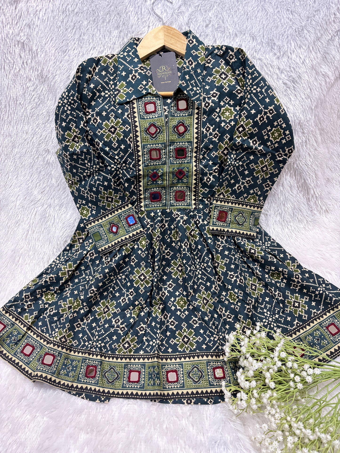 Deepika Ajrakh  Short Kurti