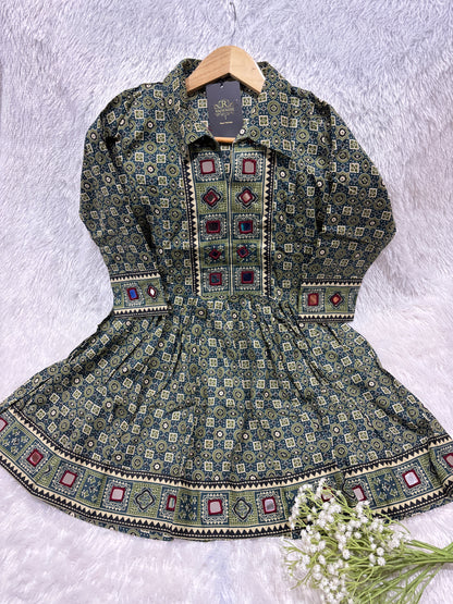 Deepika Ajrakh  Short Kurti