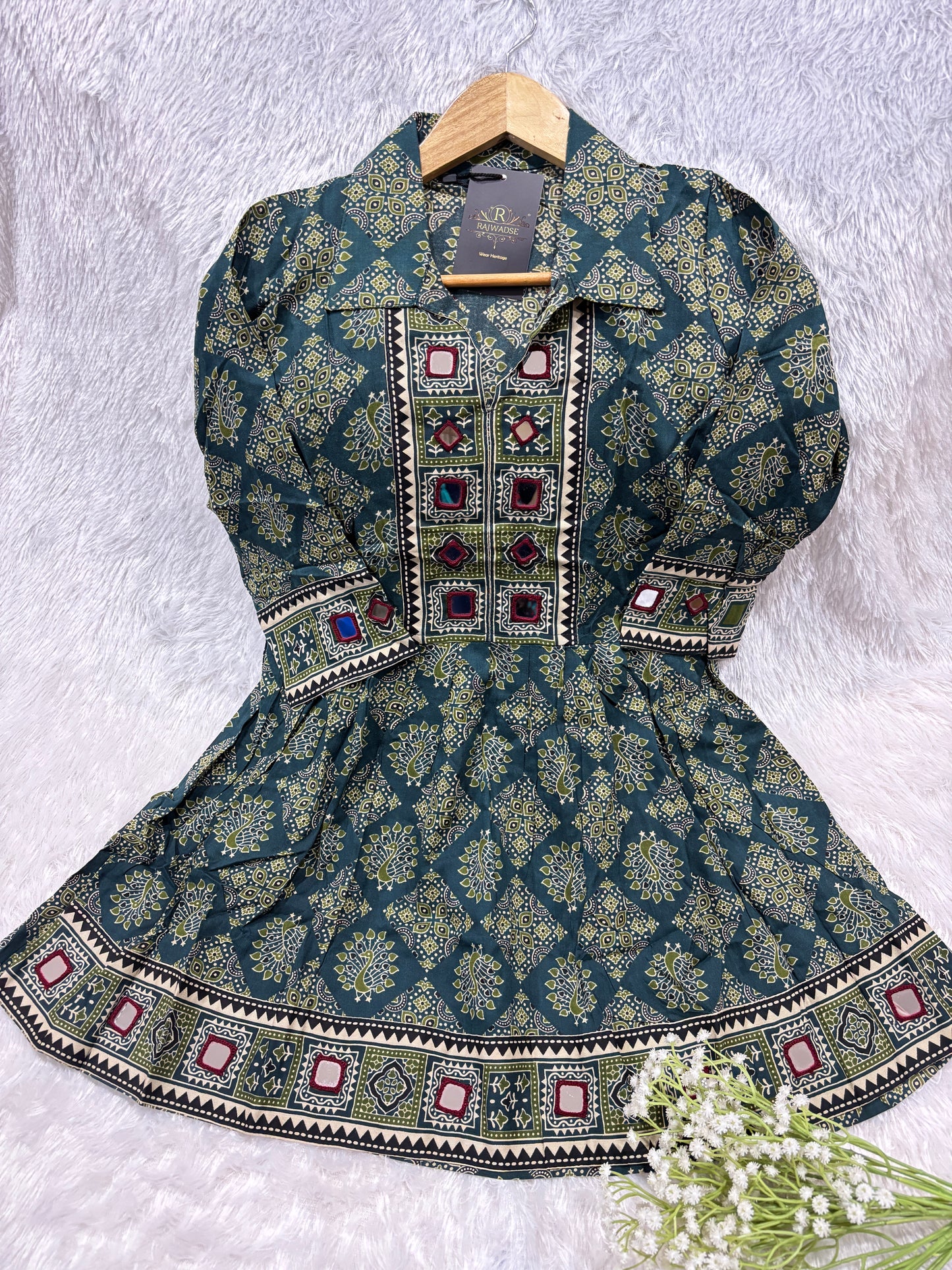 Deepika Ajrakh  Short Kurti