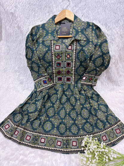 Deepika Ajrakh  Short Kurti