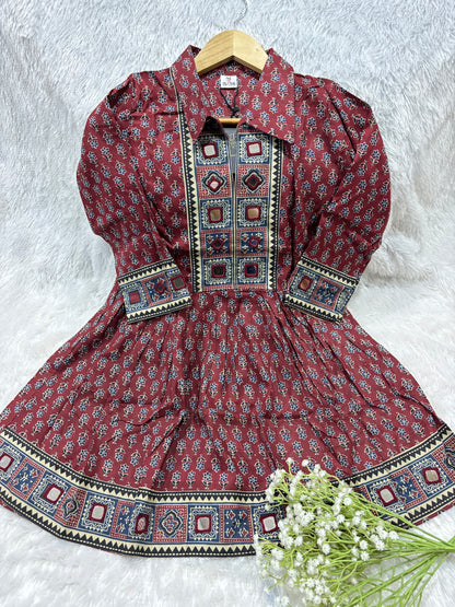 Deepika Ajrakh  Short Kurti