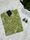Sanganeri Printed Green cotton Short Kurti
