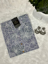 Sanganeri Printed Tie Dye Grey Cotton Short Kurti