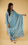 Mirror Work Pure Cotton Suit Set with Dupatta