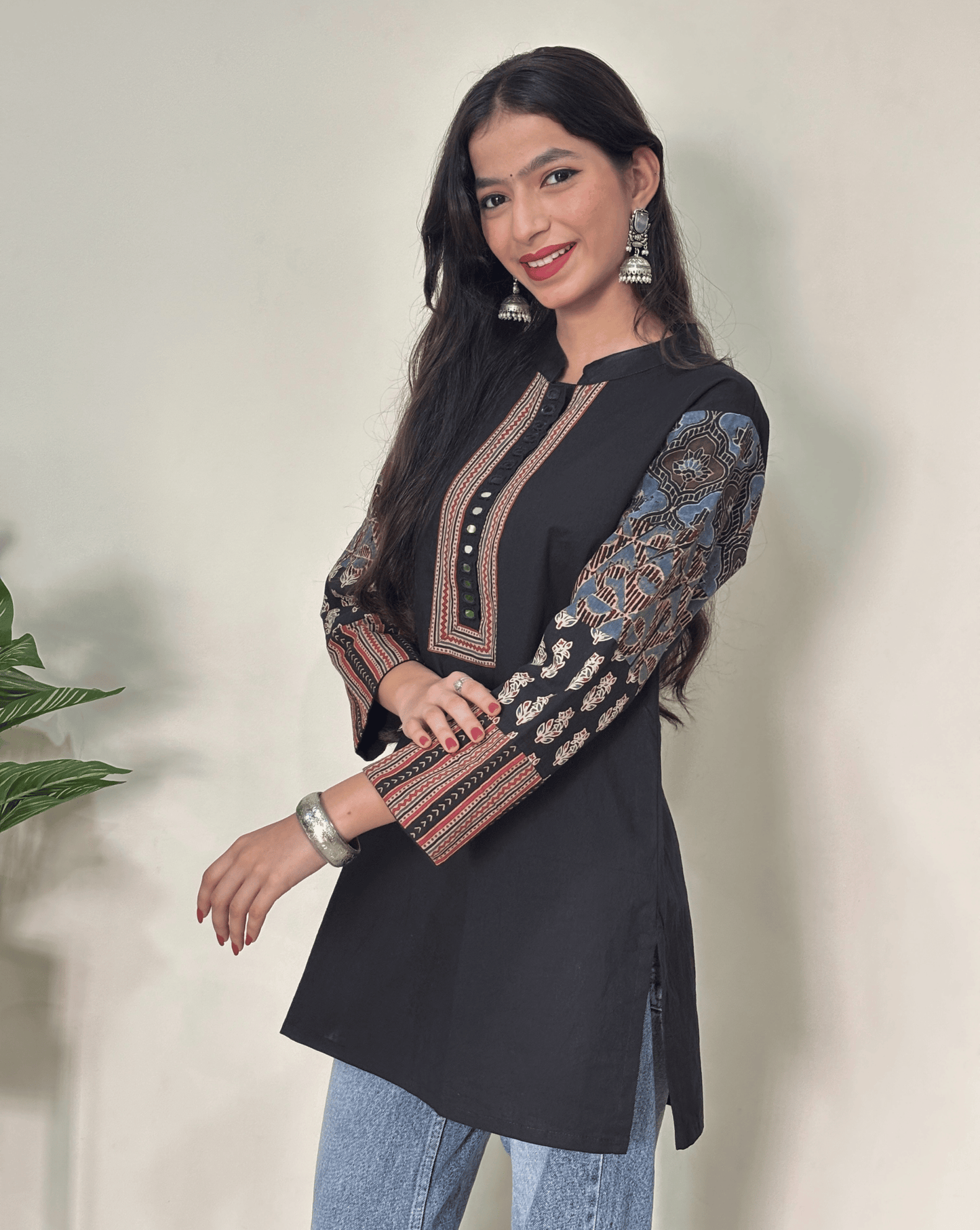 Reeva Ajrakh cotton Short kurti
