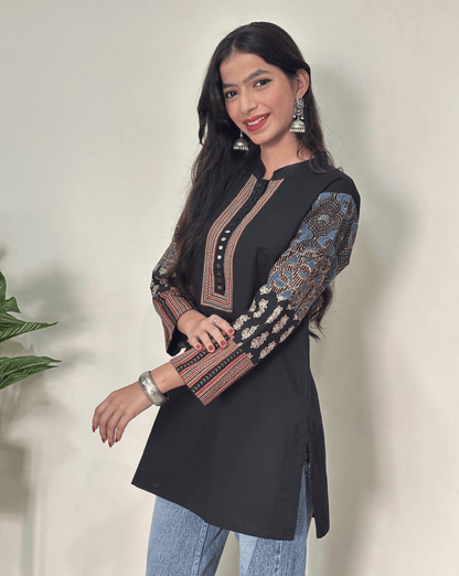 Reeva Ajrakh cotton Short kurti