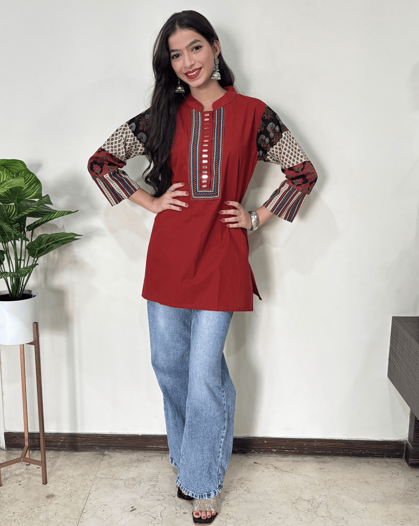 Reeva Ajrakh cotton Short kurti