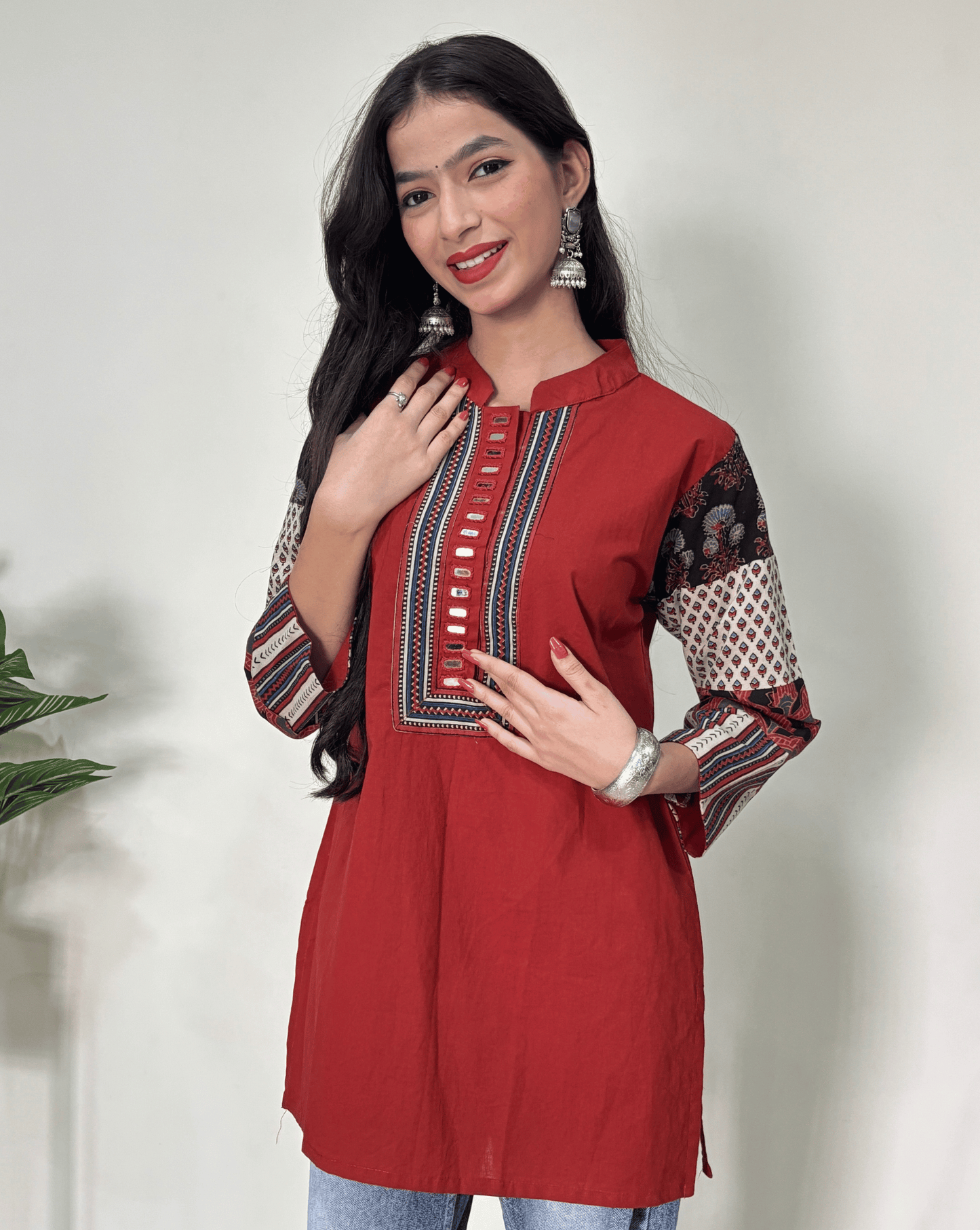 Reeva Ajrakh cotton Short kurti
