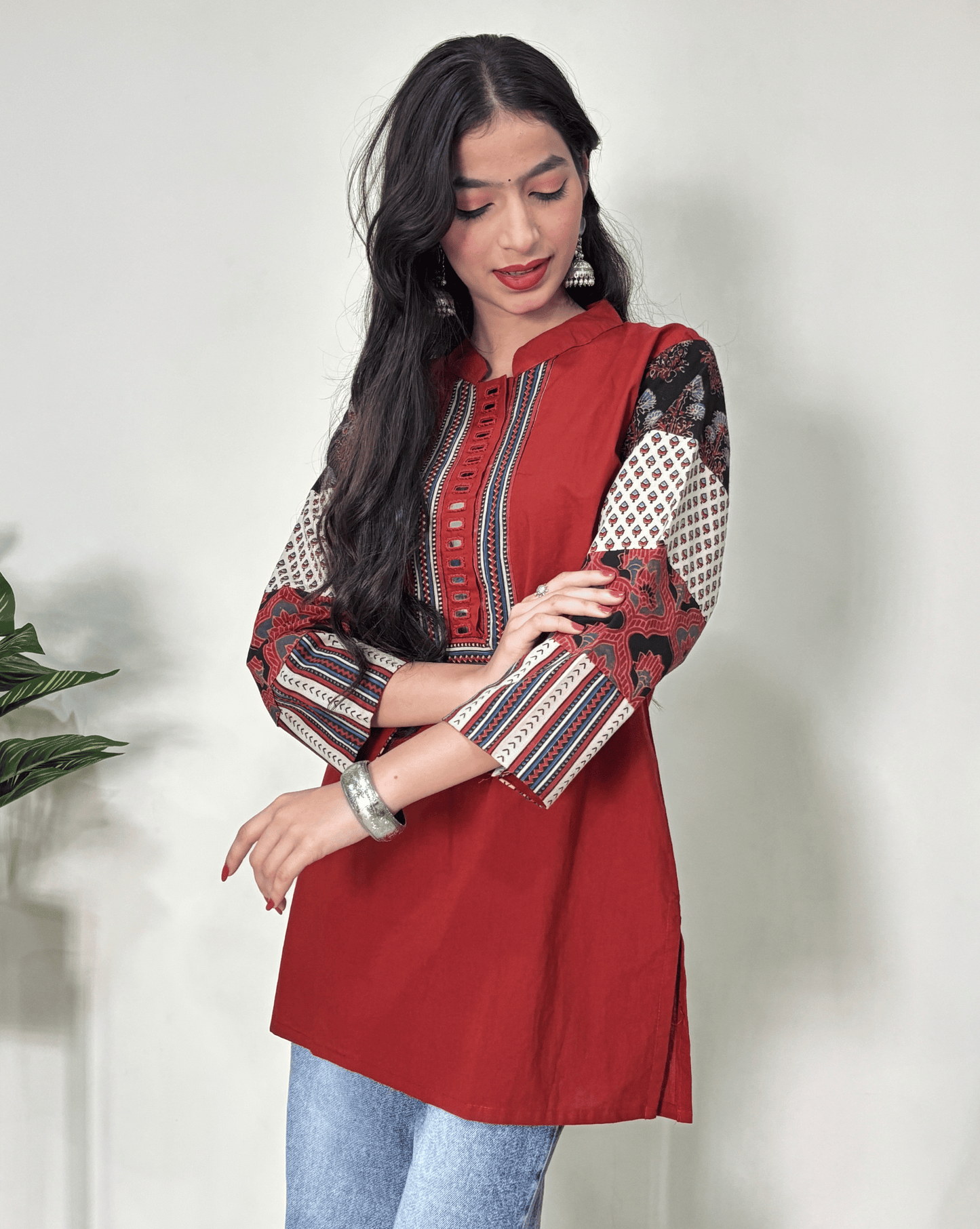 Reeva Ajrakh cotton Short kurti