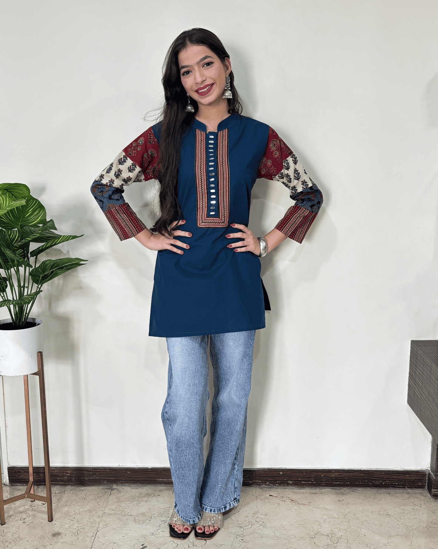 Reeva Ajrakh cotton Short kurti