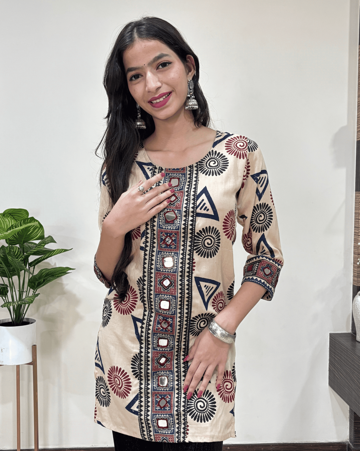 Kritika Ajrakh Short Kurti