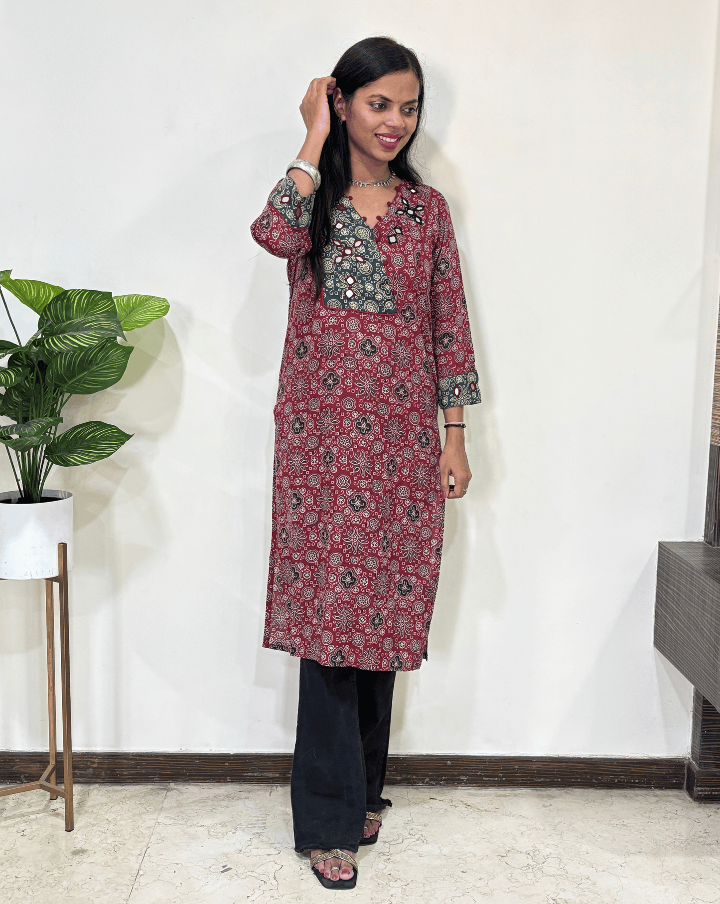 Pallavi Ajrakh Long Kurti