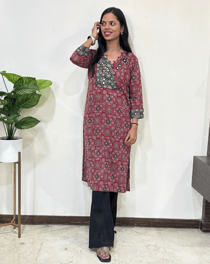 Pallavi Ajrakh Long Kurti