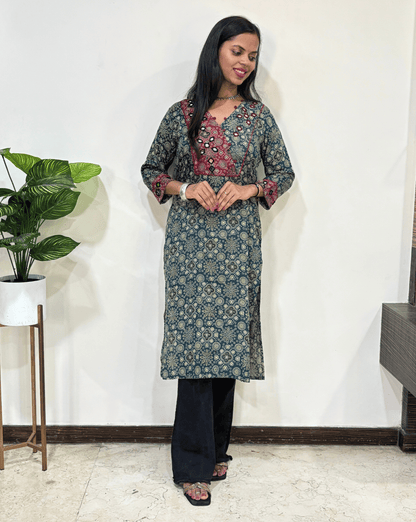 Pallavi Ajrakh Long Kurti