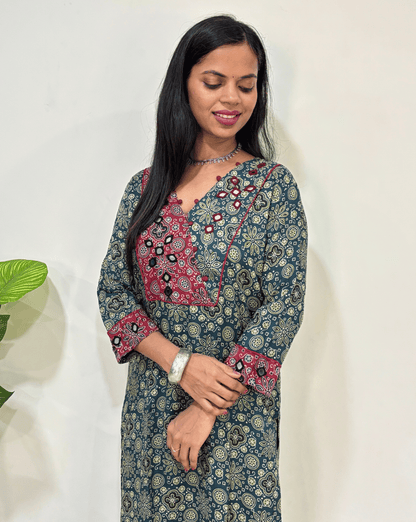 Pallavi Ajrakh Long Kurti