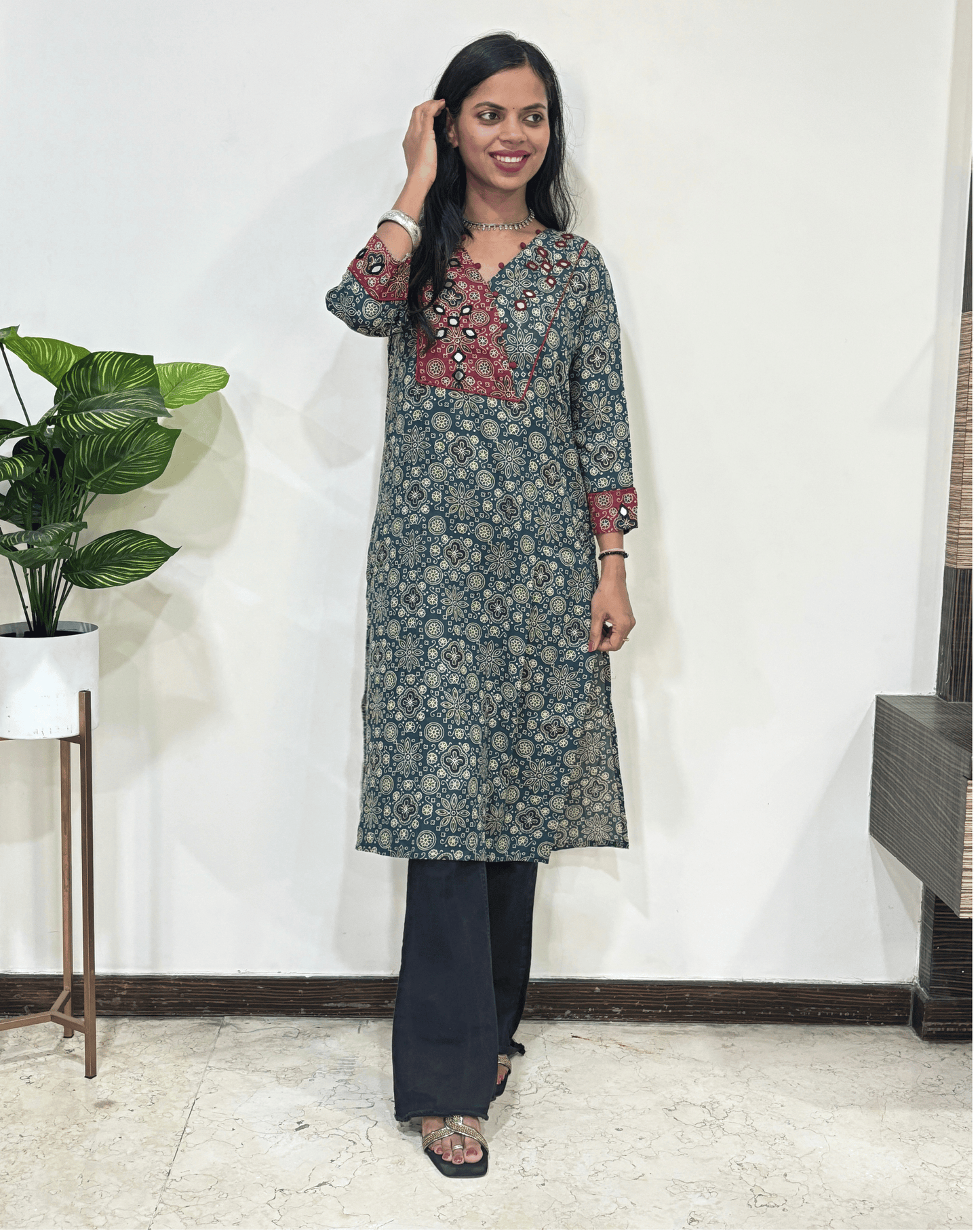 Pallavi Ajrakh Long Kurti
