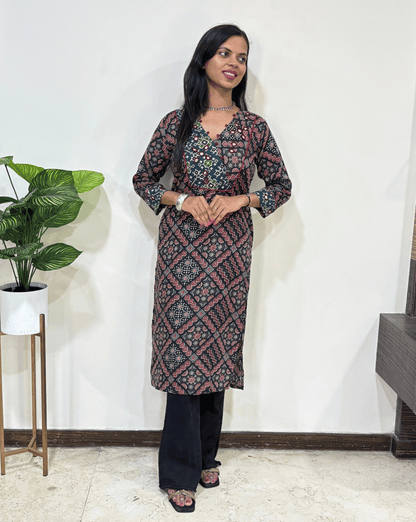 Pallavi Ajrakh Long Kurti