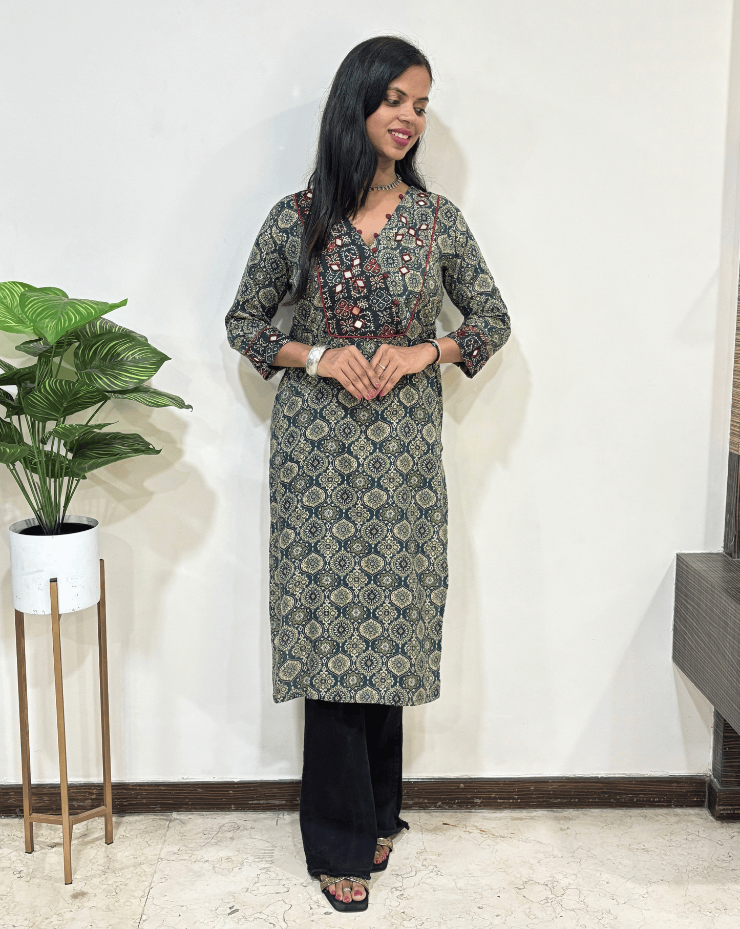 Pallavi Ajrakh Long Kurti