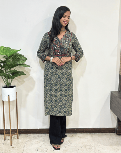 Pallavi Ajrakh Long Kurti