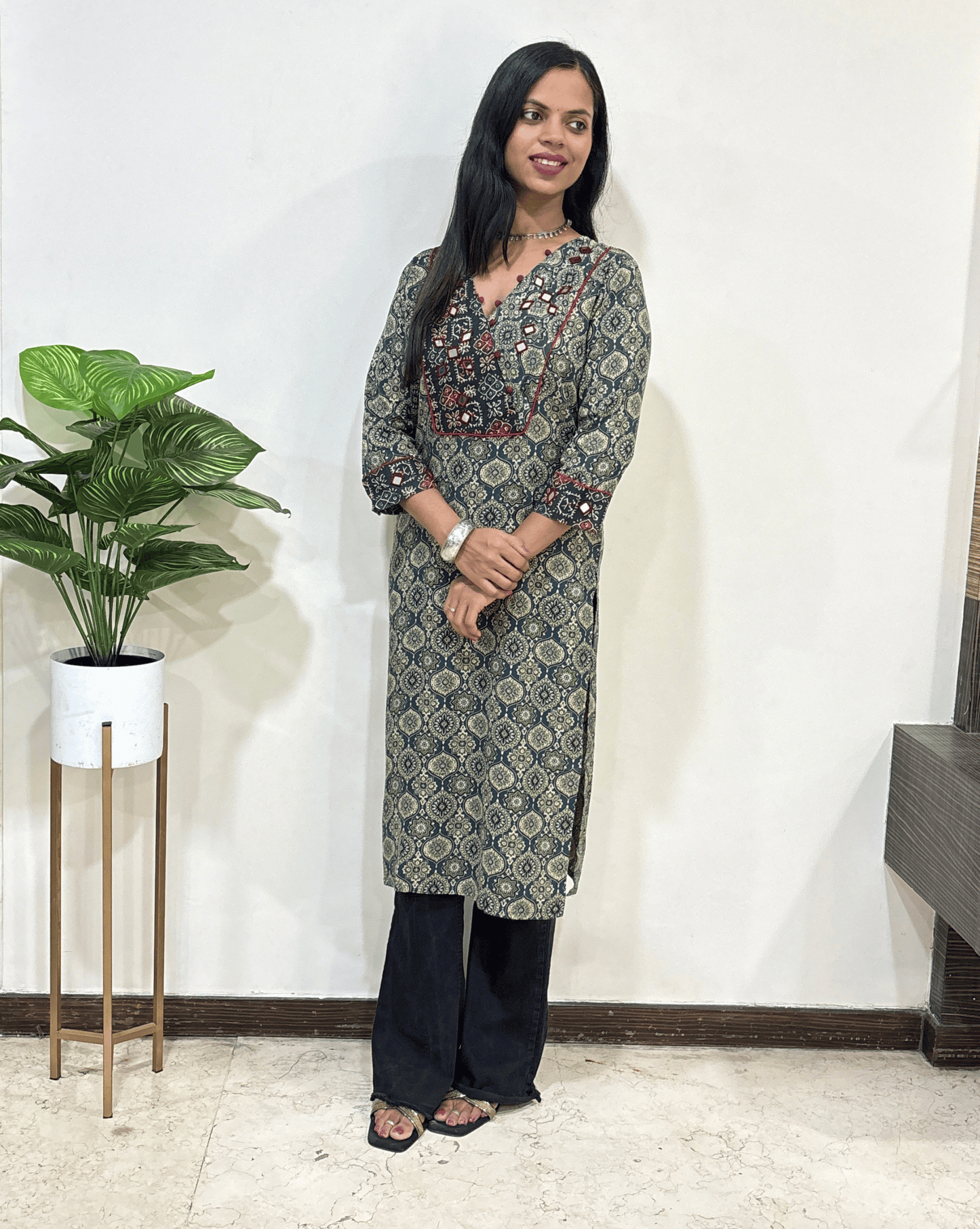 Pallavi Ajrakh Long Kurti