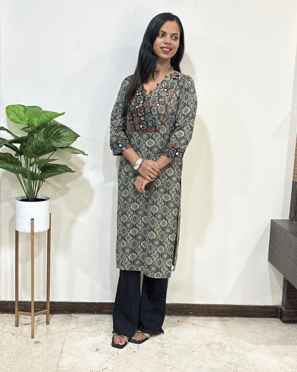 Pallavi Ajrakh Long Kurti