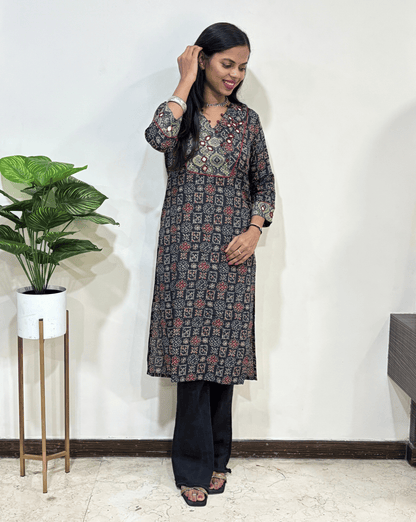 Pallavi Ajrakh Long Kurti