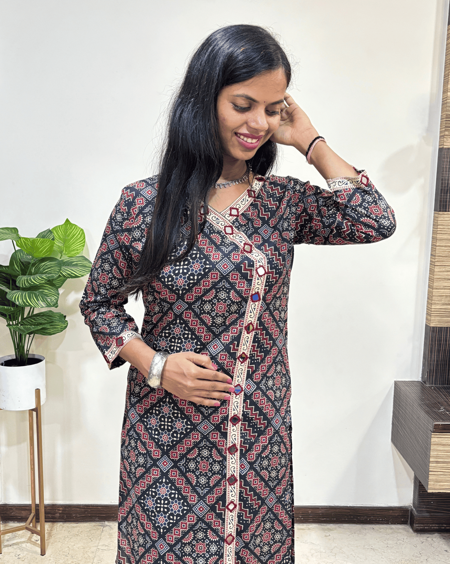 Prisha Ajrakh Long Kurti