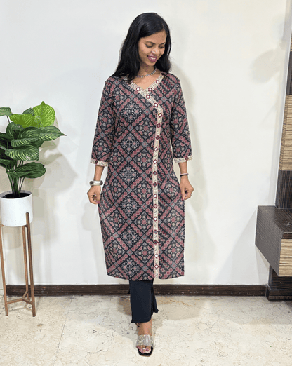 Prisha Ajrakh Long Kurti