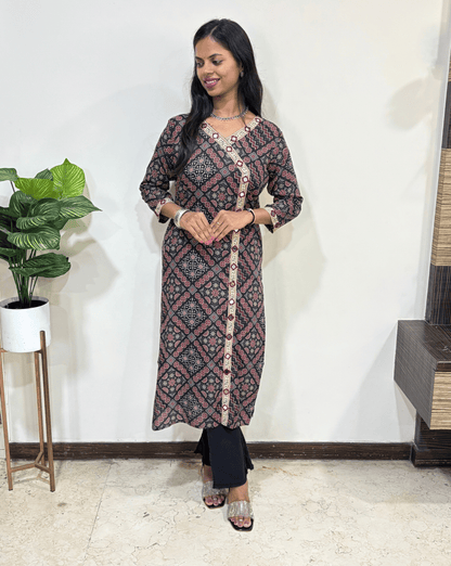 Prisha Ajrakh Long Kurti