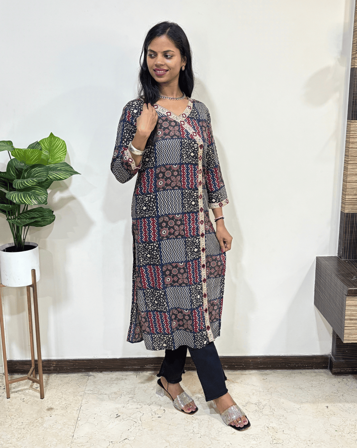 Prisha Ajrakh Long Kurti