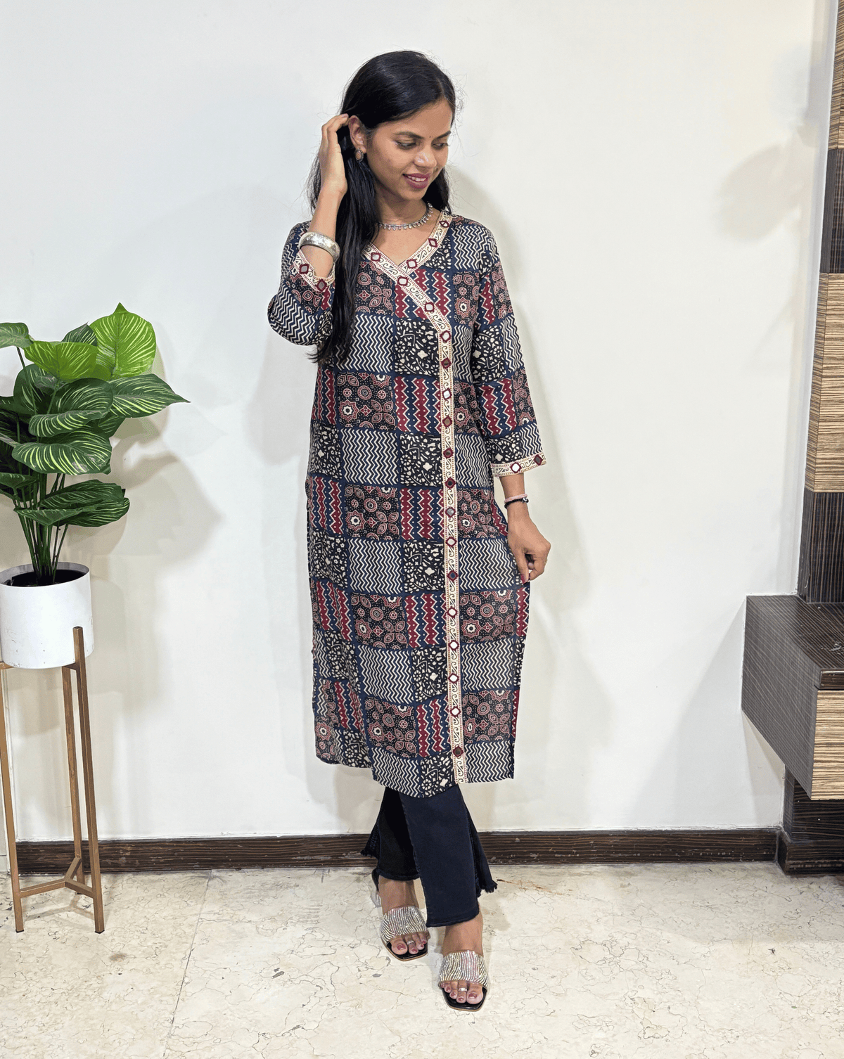 Prisha Ajrakh Long Kurti