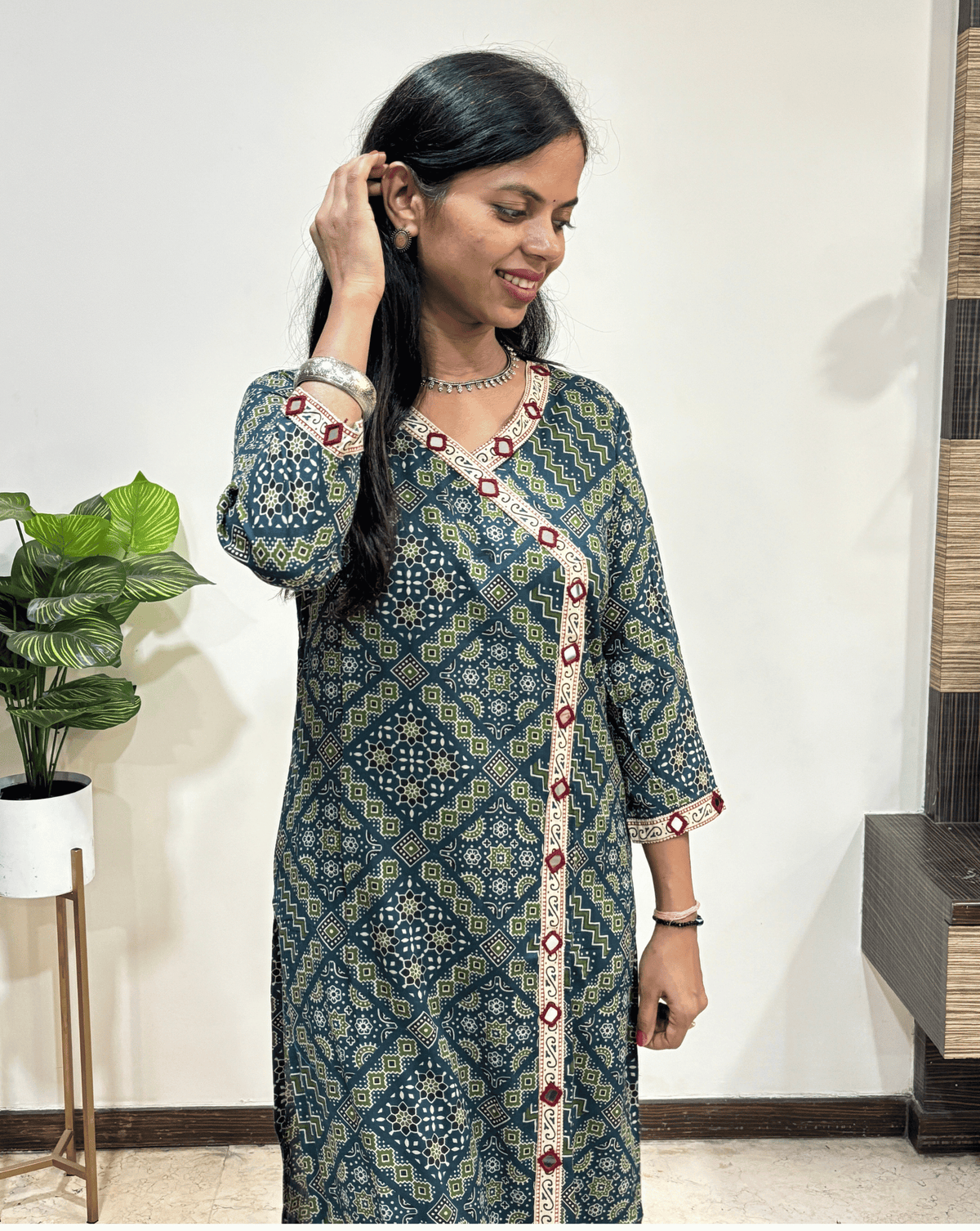 Prisha Ajrakh Long Kurti