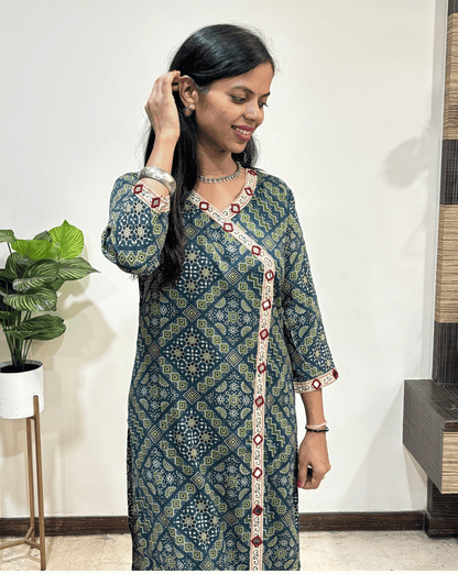 Prisha Ajrakh Long Kurti