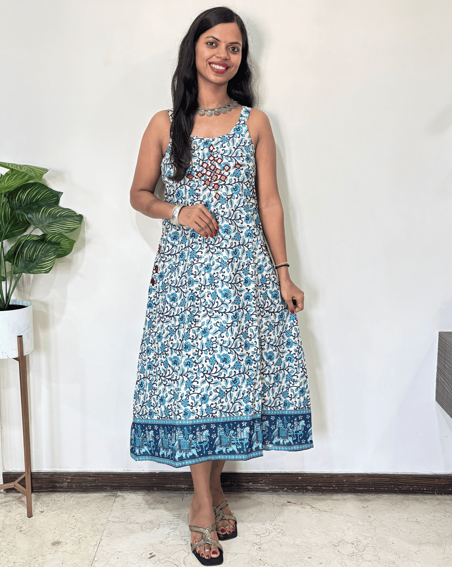 Lily Strap Ajrakh Long Kurti