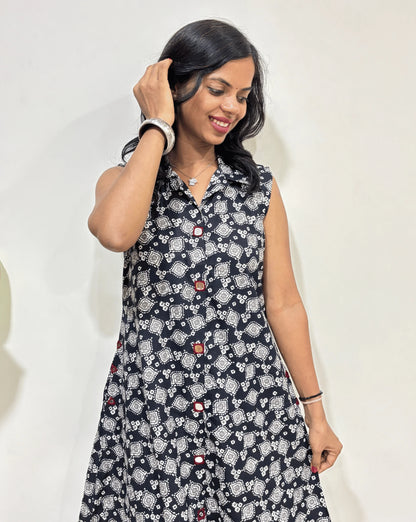 Kiara Ajrakh Sleeveless  One Piece