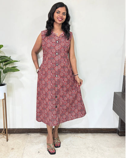 Kiara Ajrakh Sleeveless  One Piece