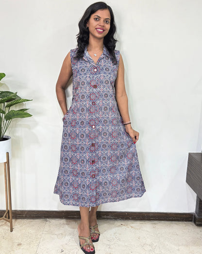 Kiara Ajrakh Sleeveless  One Piece
