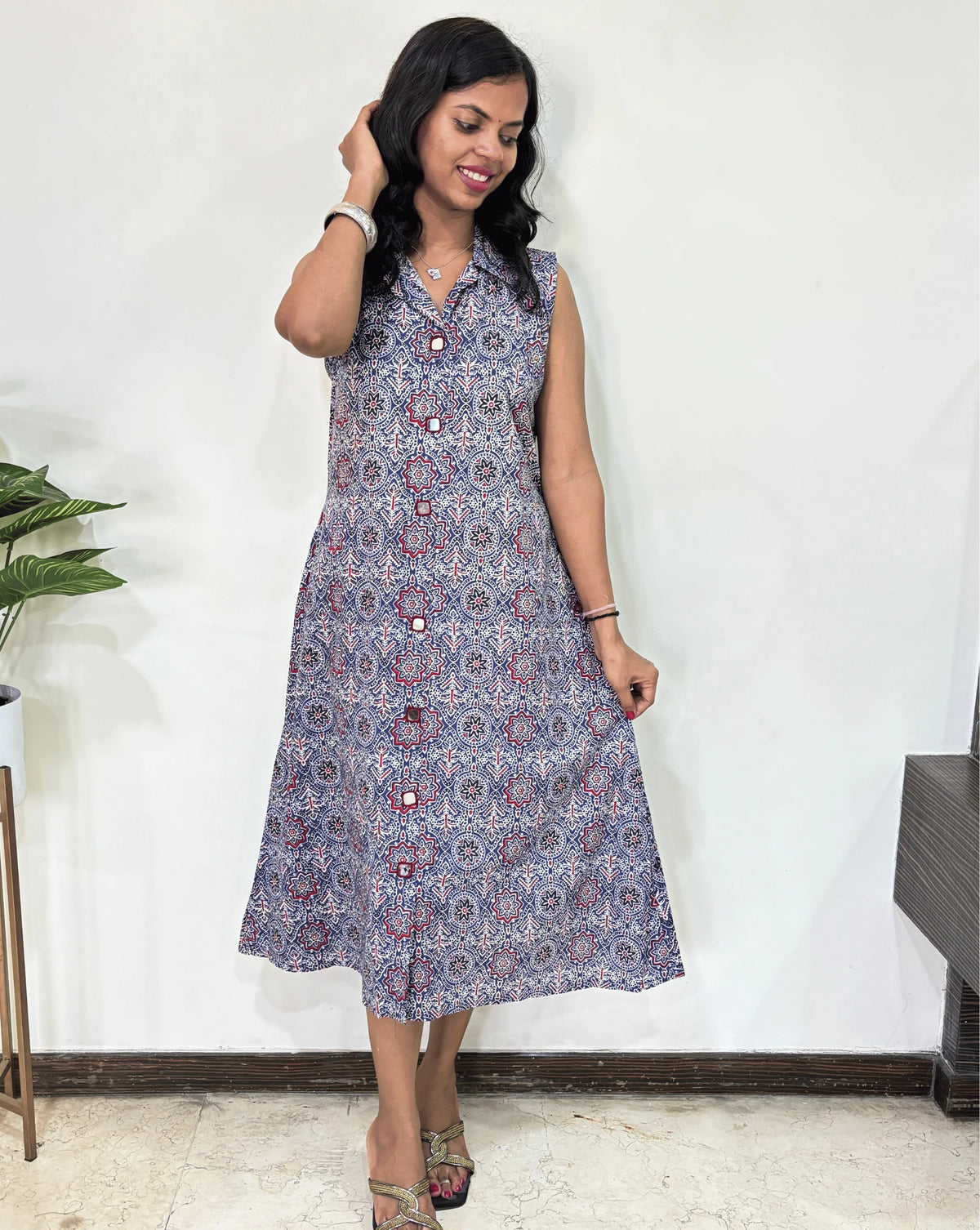 Kiara Ajrakh Sleeveless  One Piece