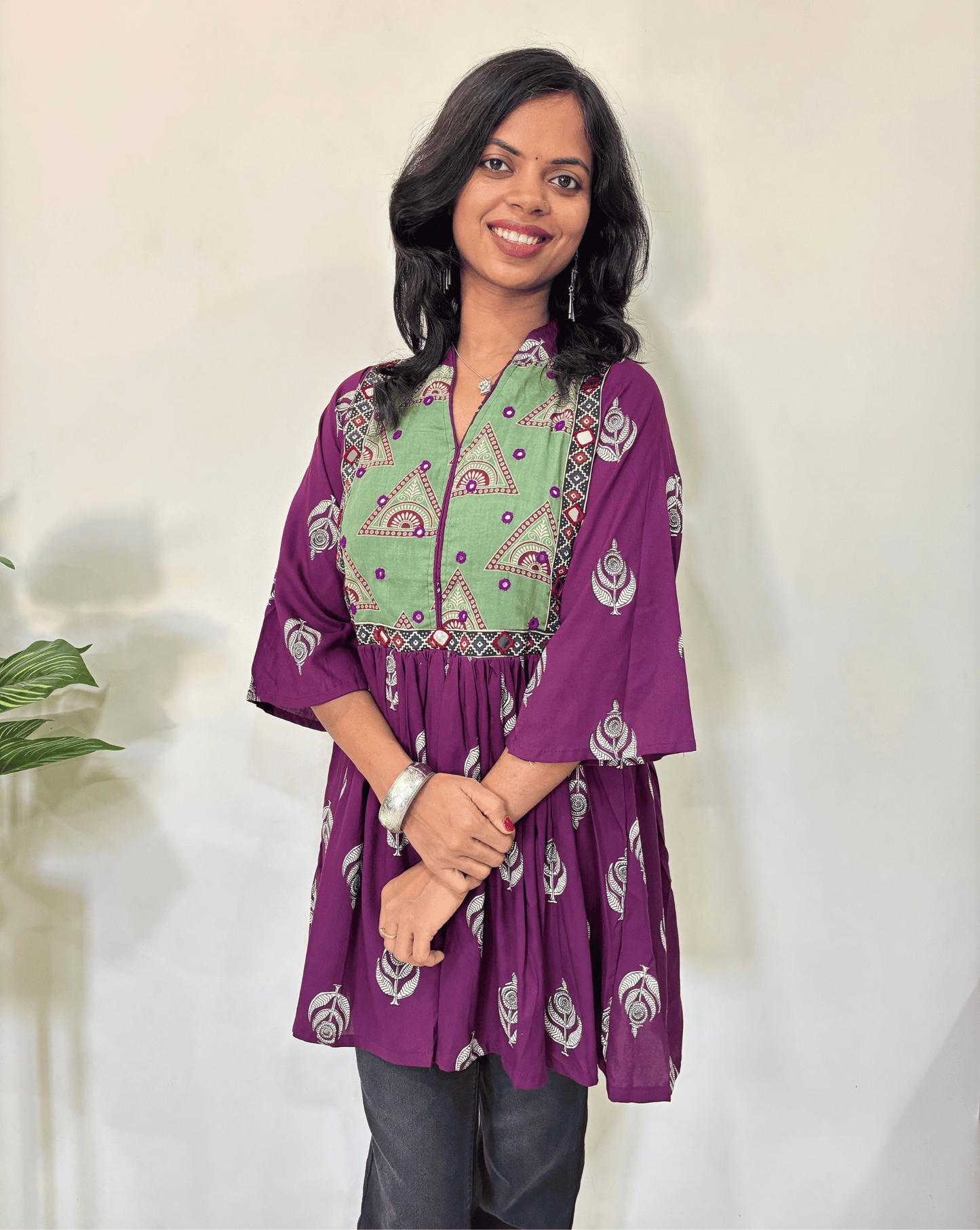 Anu Ajrakh Short Kurti