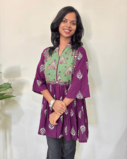 Anu Ajrakh Short Kurti