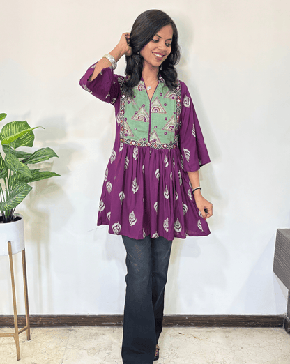 Anu Ajrakh Short Kurti
